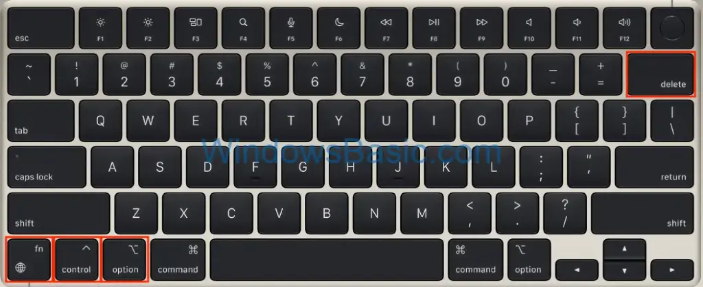 hold Control, Option, and use Fn + Backspace 